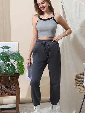 SOLID RIB KNIT CROP CAMI TANK TOP