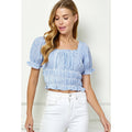 SWEET STRIPE PUFF CROP TOP