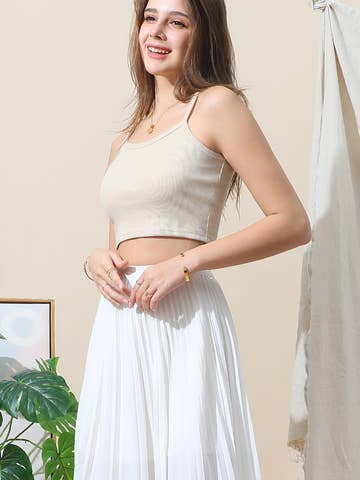 SOLID RIB KNIT CROP CAMI TANK TOP