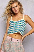 POL Scalloped Crochet Cropped Sleeveless Knit Top