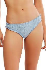 FREE PEOPLE HOMEGROWN BIKINI UNDIES SKY BLUE