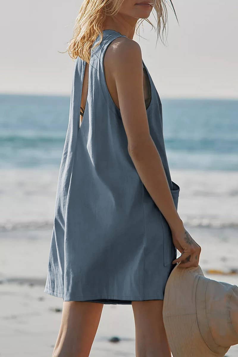 CWSJS0733_LOOSE CASUAL BACKLESS SLEEVELESS JUMPSUIT