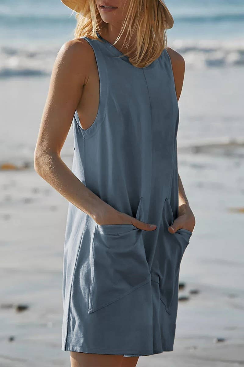 CWSJS0733_LOOSE CASUAL BACKLESS SLEEVELESS JUMPSUIT